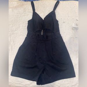 Urban Outfitters Black Denim Utility Romper